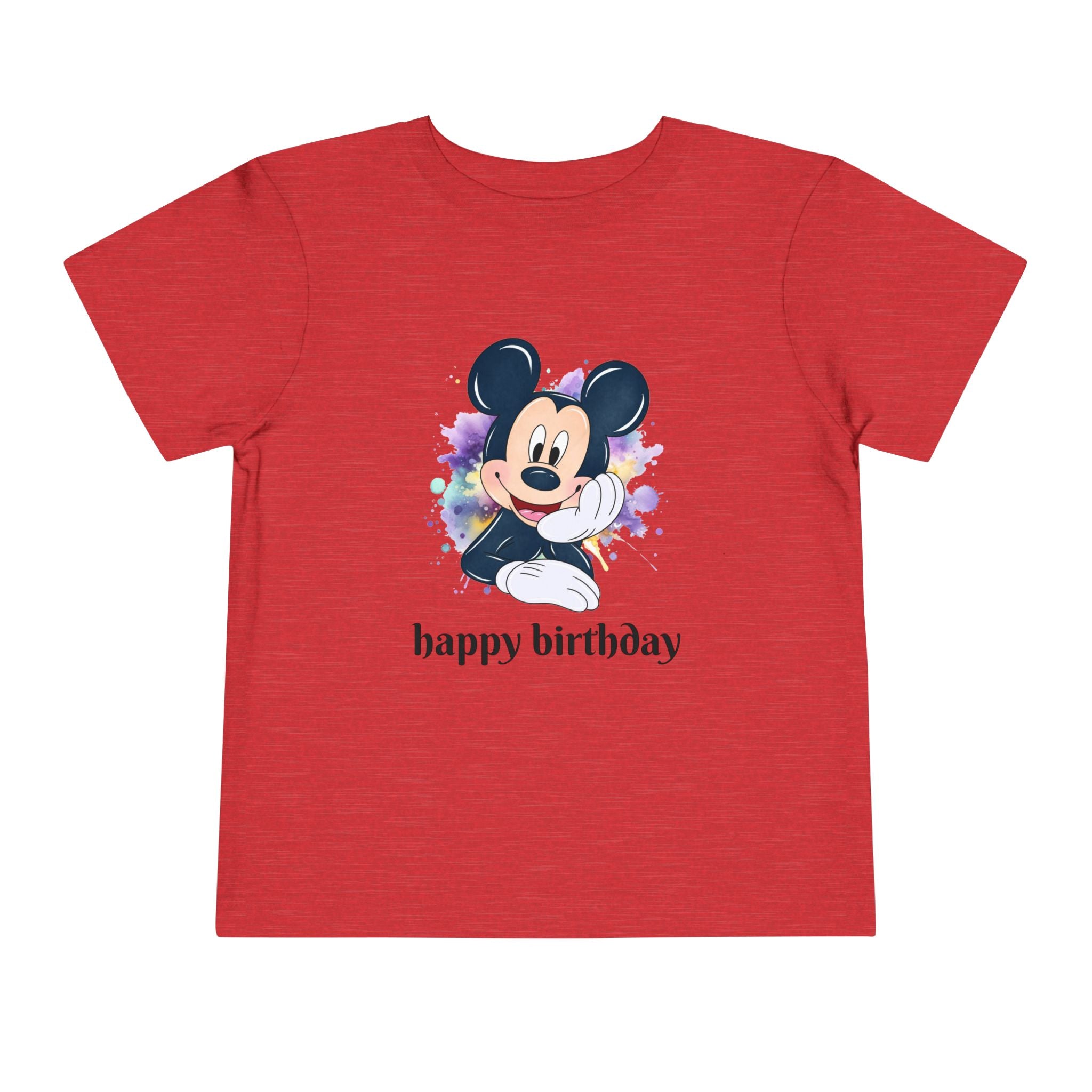 Toddler Tee — Cute Mickey "happy birthday" Birthday Shirt for Kids