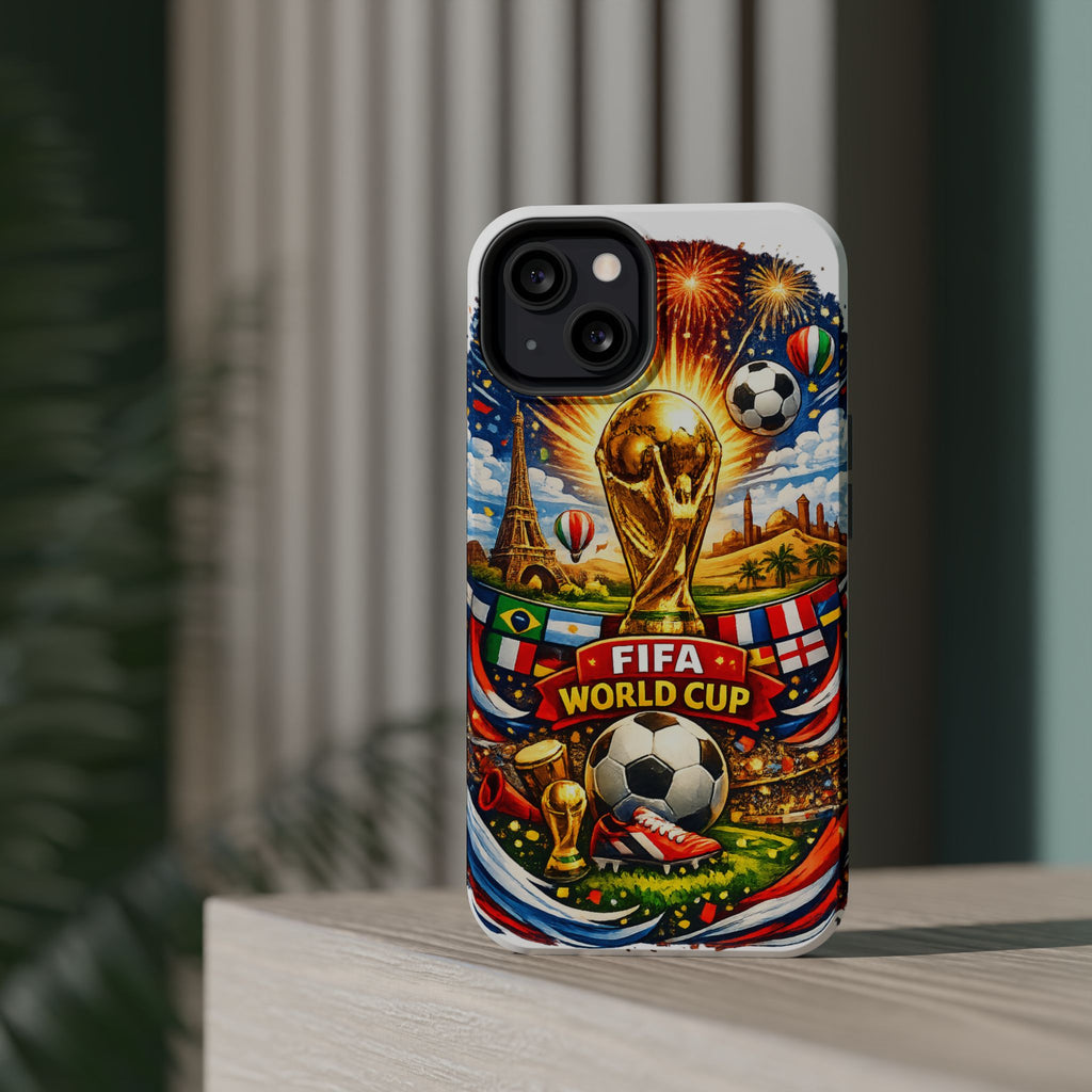 Soccer Magnetic Impact-Resistant Phone Case — FIFA Trophy Design