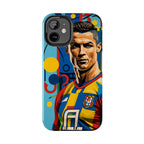 Portugal  legend Pop Art Tough Phone Case — Colorful Soccer Legend Protective Cover.