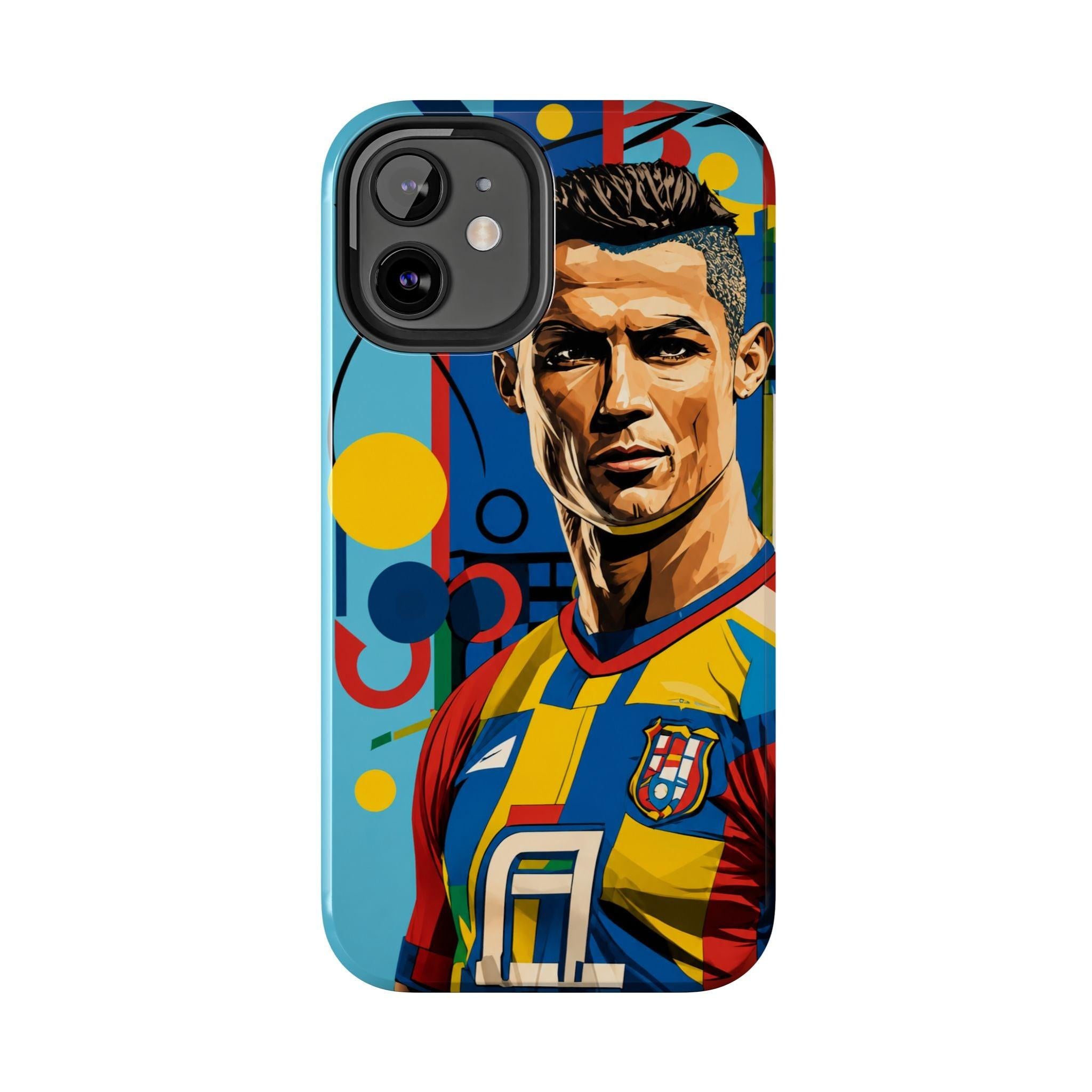 Portugal  legend Pop Art Tough Phone Case — Colorful Soccer Legend Protective Cover.