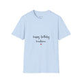 Happy Birthday Handsome T‑Shirt — Casual Birthday Tee with Script & Heart