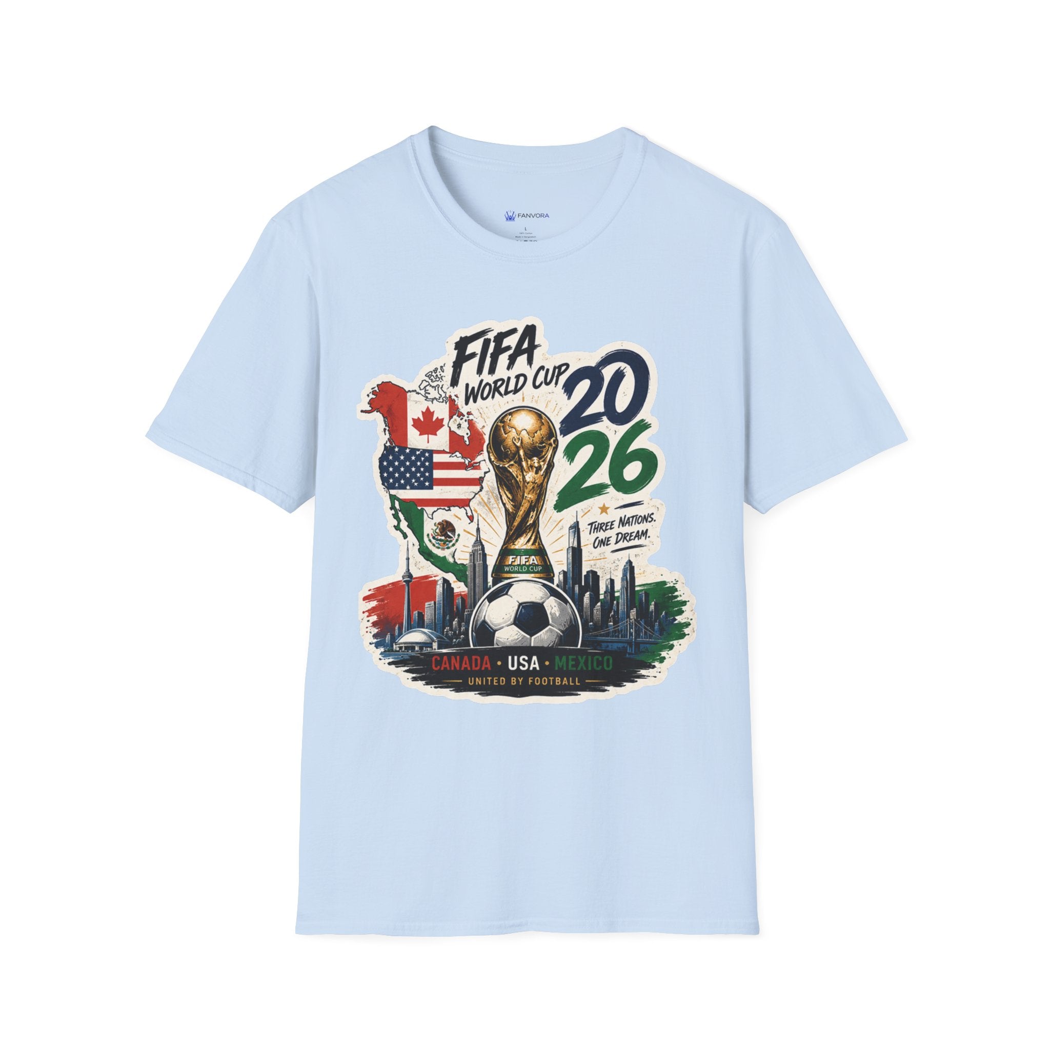 World Cup 2026 T-Shirt – USA/Canada/Mexico Official Trophy Design
