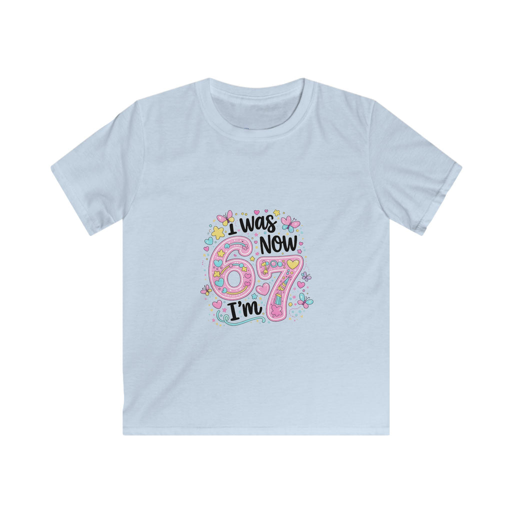 Kids Tee — ‘I Was 6 Now I’m 7’ Birthday Girl Cute Floral Design