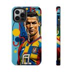 Portugal  legend Pop Art Tough Phone Case — Colorful Soccer Legend Protective Cover.