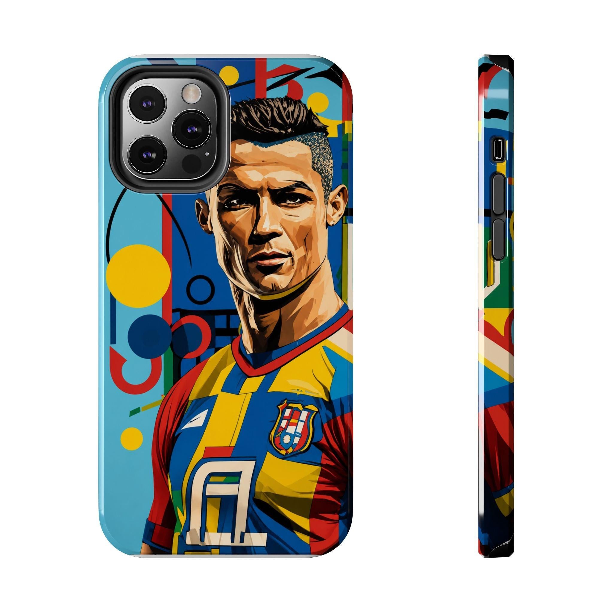 Portugal  legend Pop Art Tough Phone Case — Colorful Soccer Legend Protective Cover.