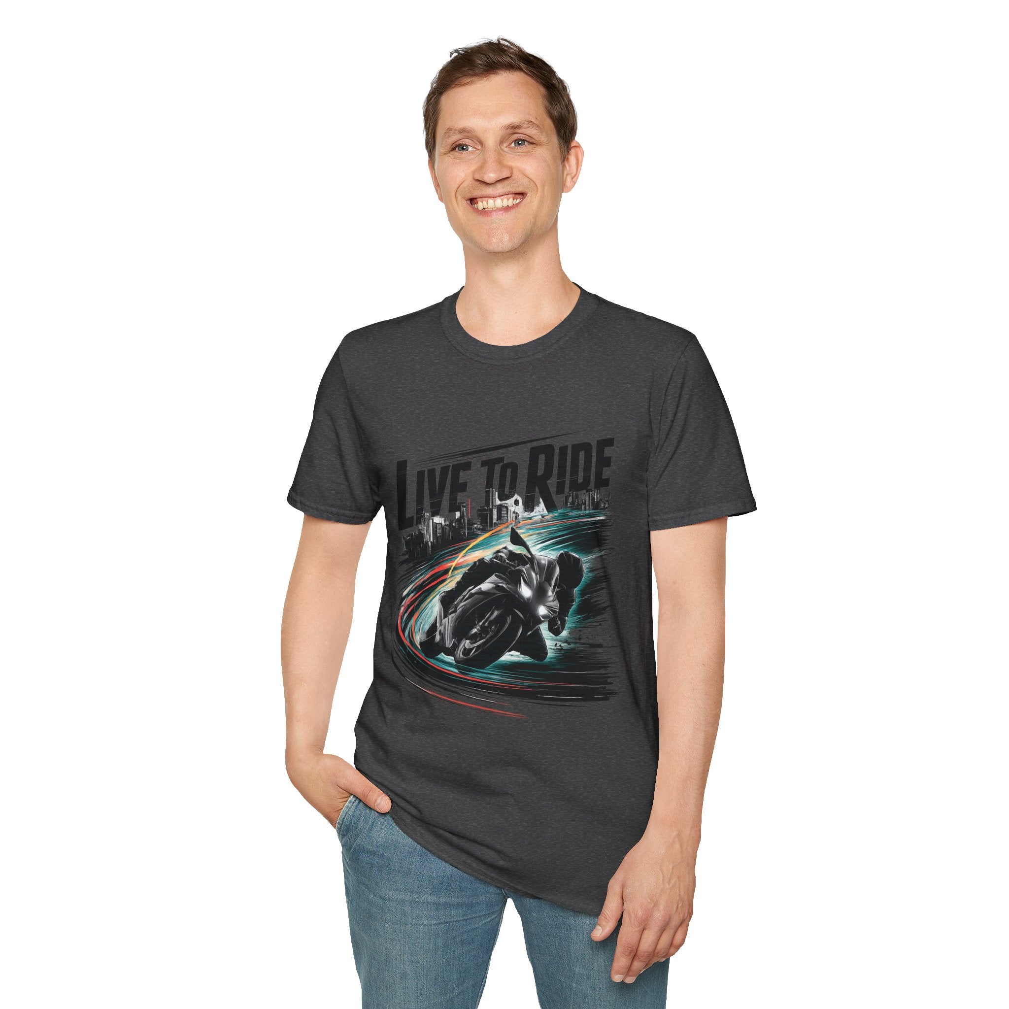 Motorcycle T‑Shirt — "Live to Ride" Racing Bike Graphic Tee