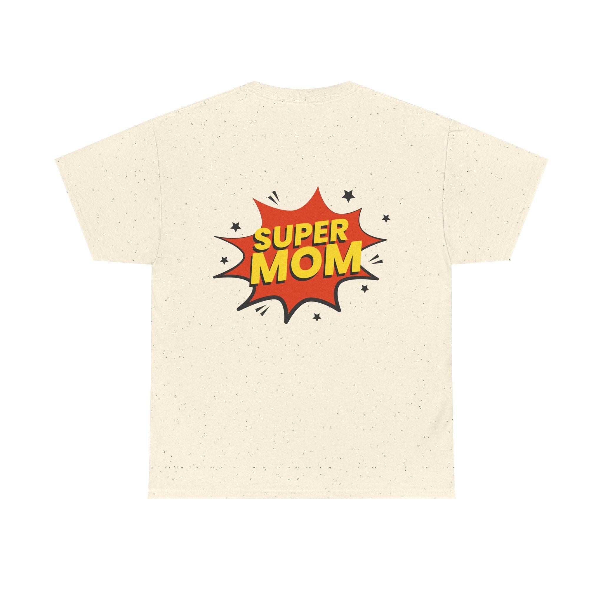Mom Silhouette Sunset T-Shirt — "Super Mom" Graphic Tee for Mother's Day.