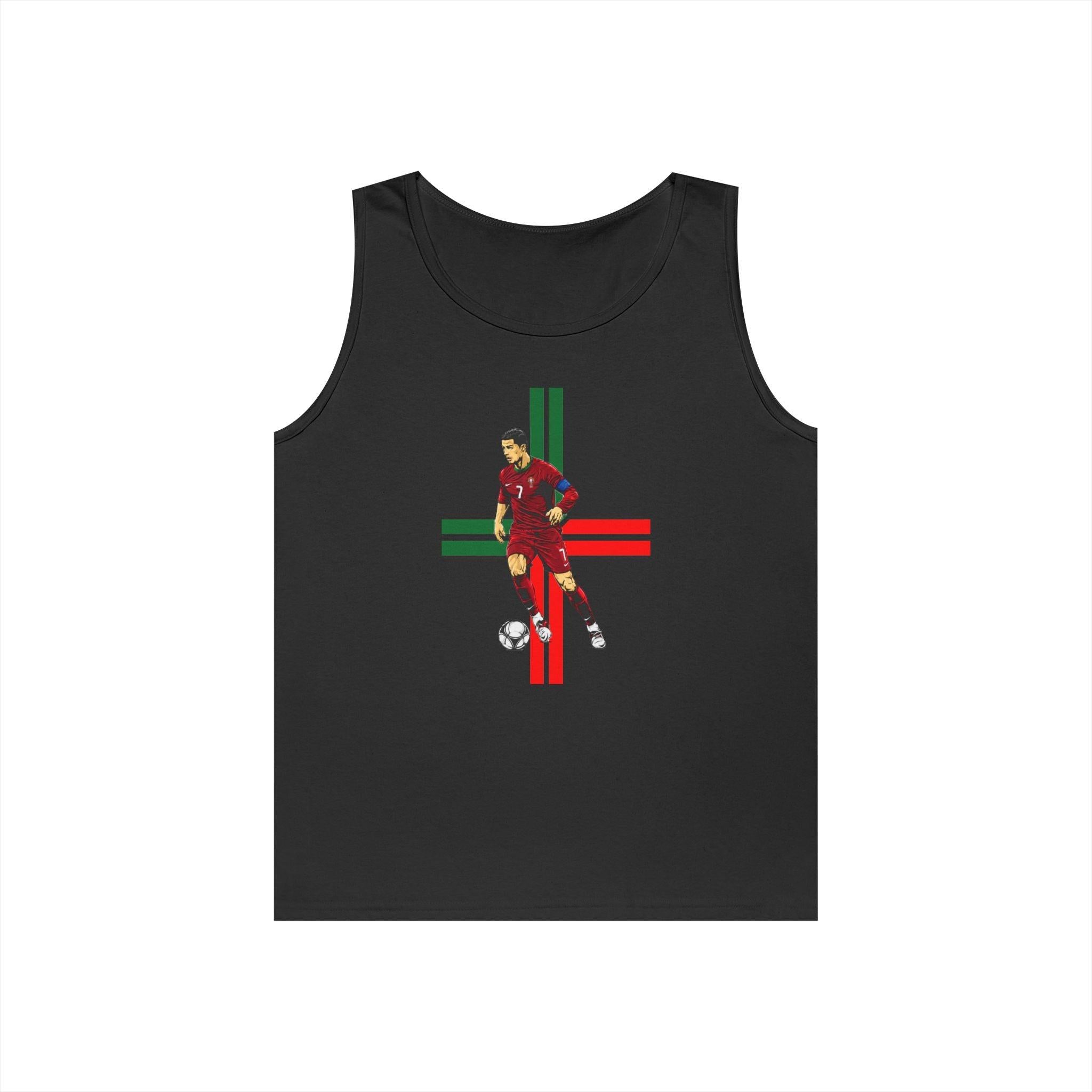 Soccer Player Graphic Tank Top — Vintage Italy Flag Soccer Vibes.