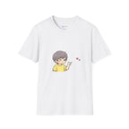 Cute Boy Waving Hearts T-Shirt — Cute Kawaii Cartoon Graphic Tee