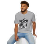 Gamer 'Never Quit' T-Shirt — Headphones & Controller Retro Gaming Tee