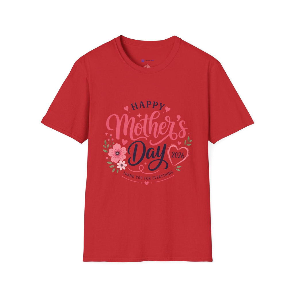 Mother's Day 2026 T-Shirt — "Happy Mother's Day 2026" Floral Tee.