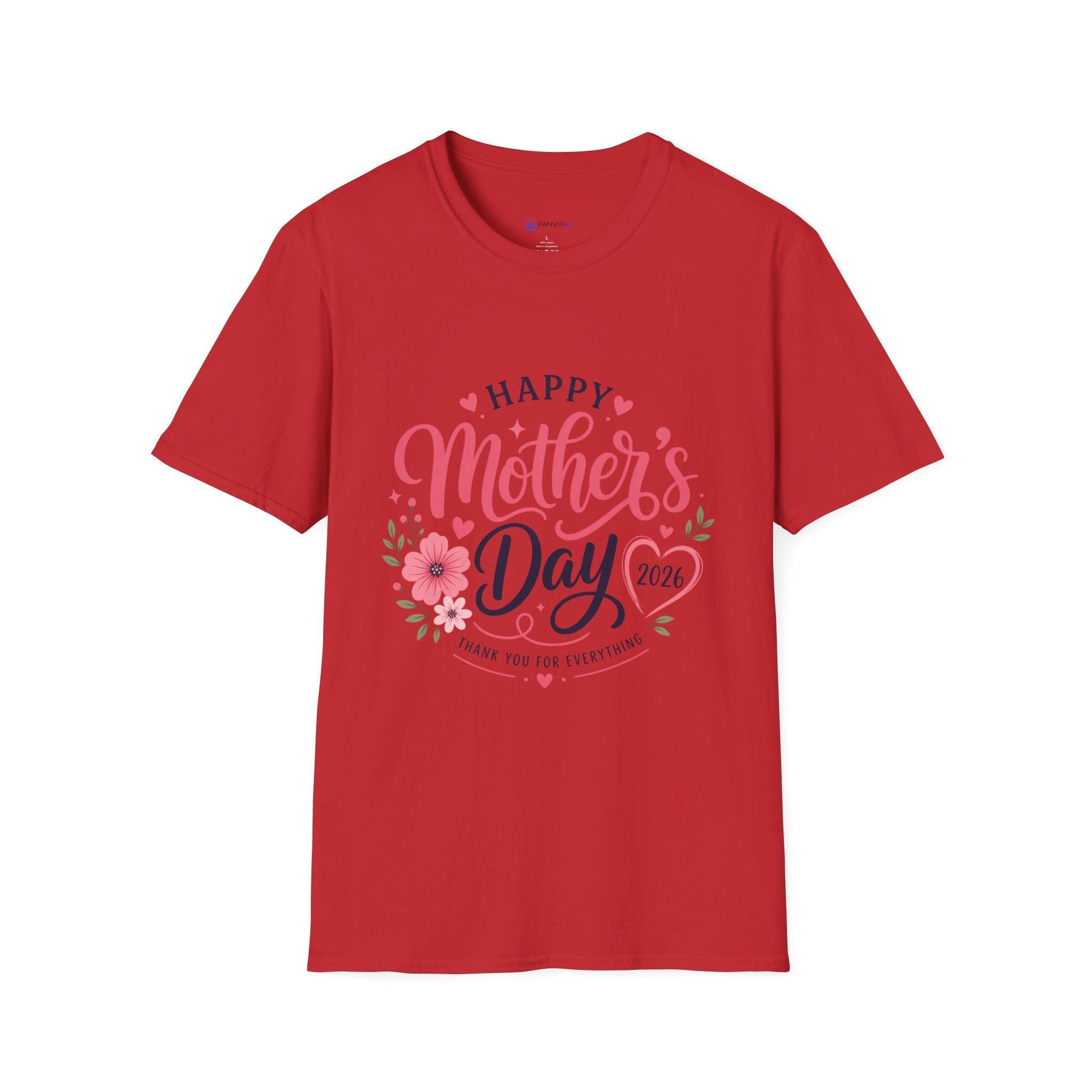 Mother's Day 2026 T-Shirt — "Happy Mother's Day 2026" Floral Tee.