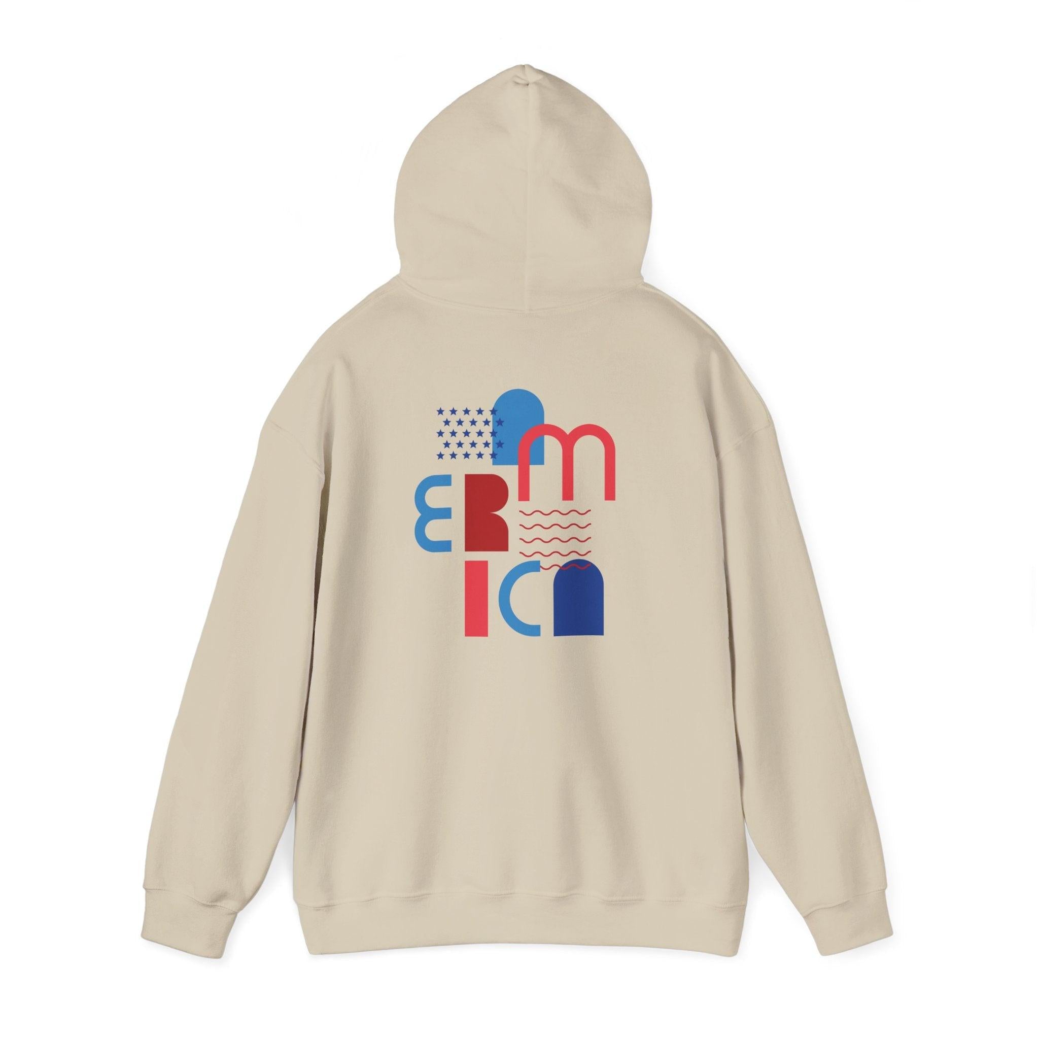 American Patriot Graphic Hoodie — Patriotic Fourth of July Sweatshirt.
