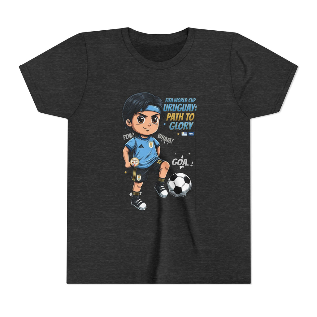 Youth Soccer Tee – Cute Cartoon Player "Ready to Score" Kids Jersey