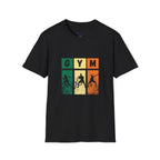 Gym Retro Blocks T‑Shirt — Vintage Fitness Silhouette Tee
