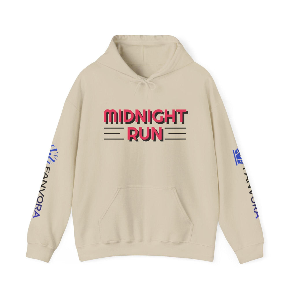 Unisex Midnight Run Hoodie — Retro Palm Beach Graphic Hooded Sweatshirt.