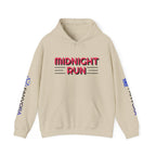Unisex Midnight Run Hoodie — Retro Palm Beach Graphic Hooded Sweatshirt.