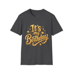 Birthday T-Shirt — "It's My Birthday" Gold Glitter Script Party Tee