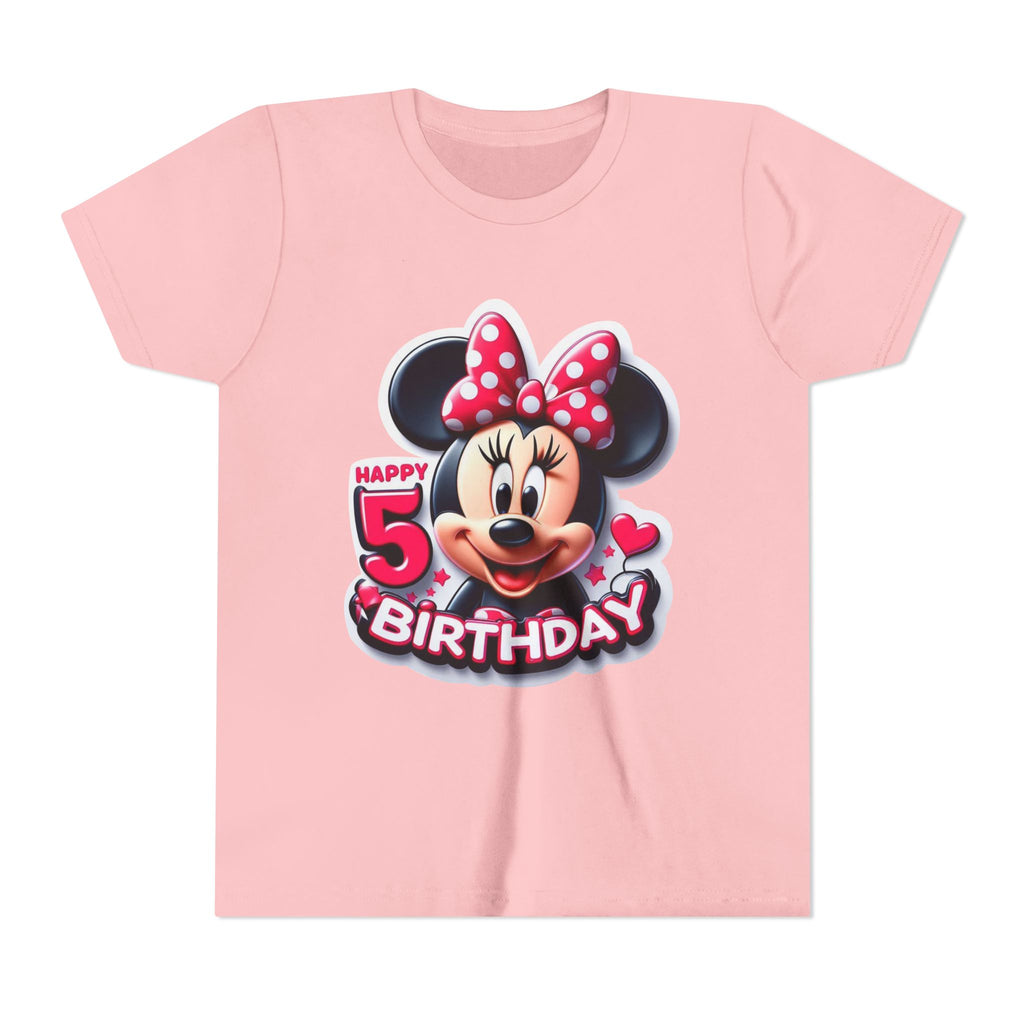 Minnie Mouse Happy 5th Birthday Youth Tee