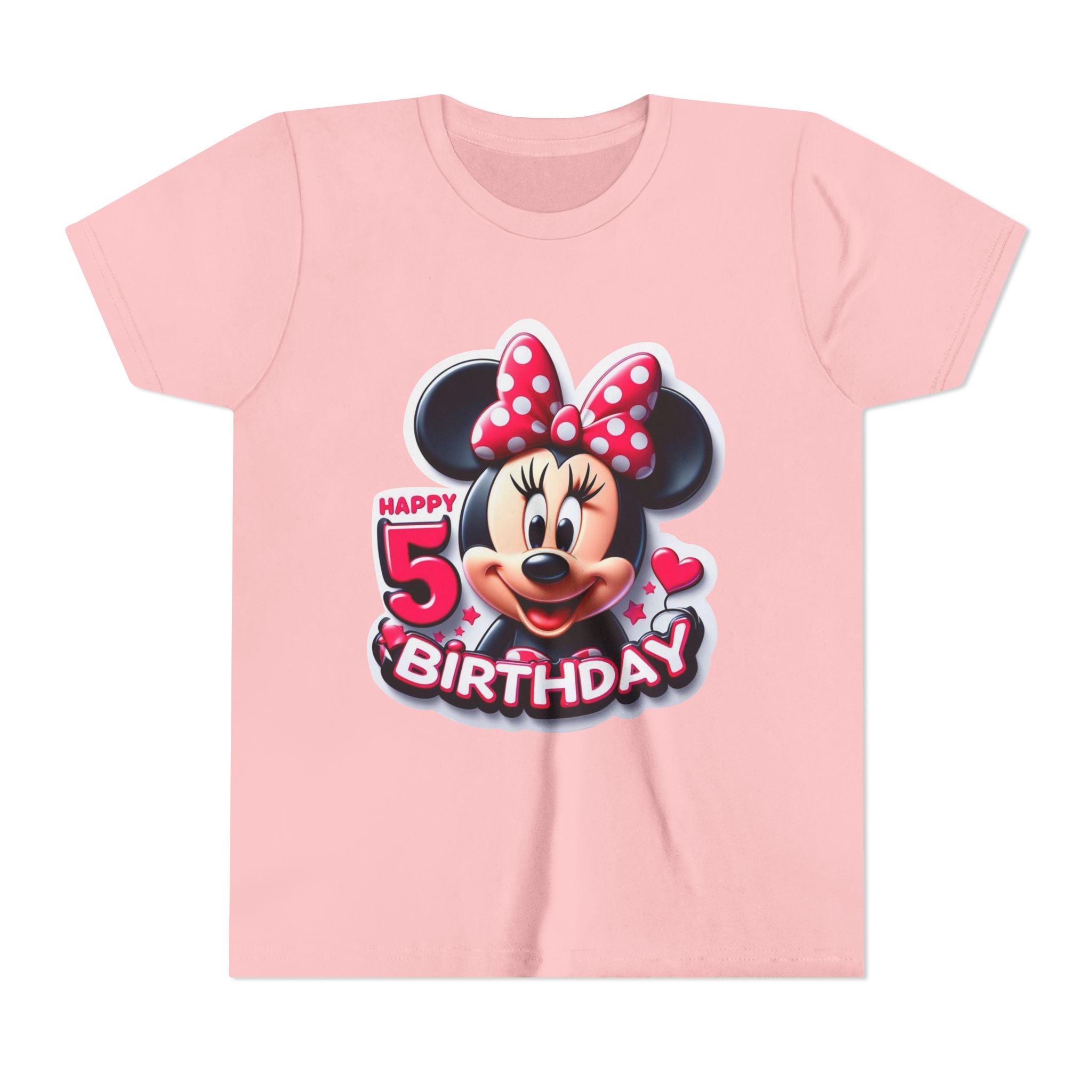Minnie Mouse Happy 5th Birthday Youth Tee