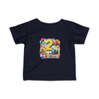 2nd Birthday Infant Tee — Colorful Trucks, Balloons & 'Happy Birthday' Design