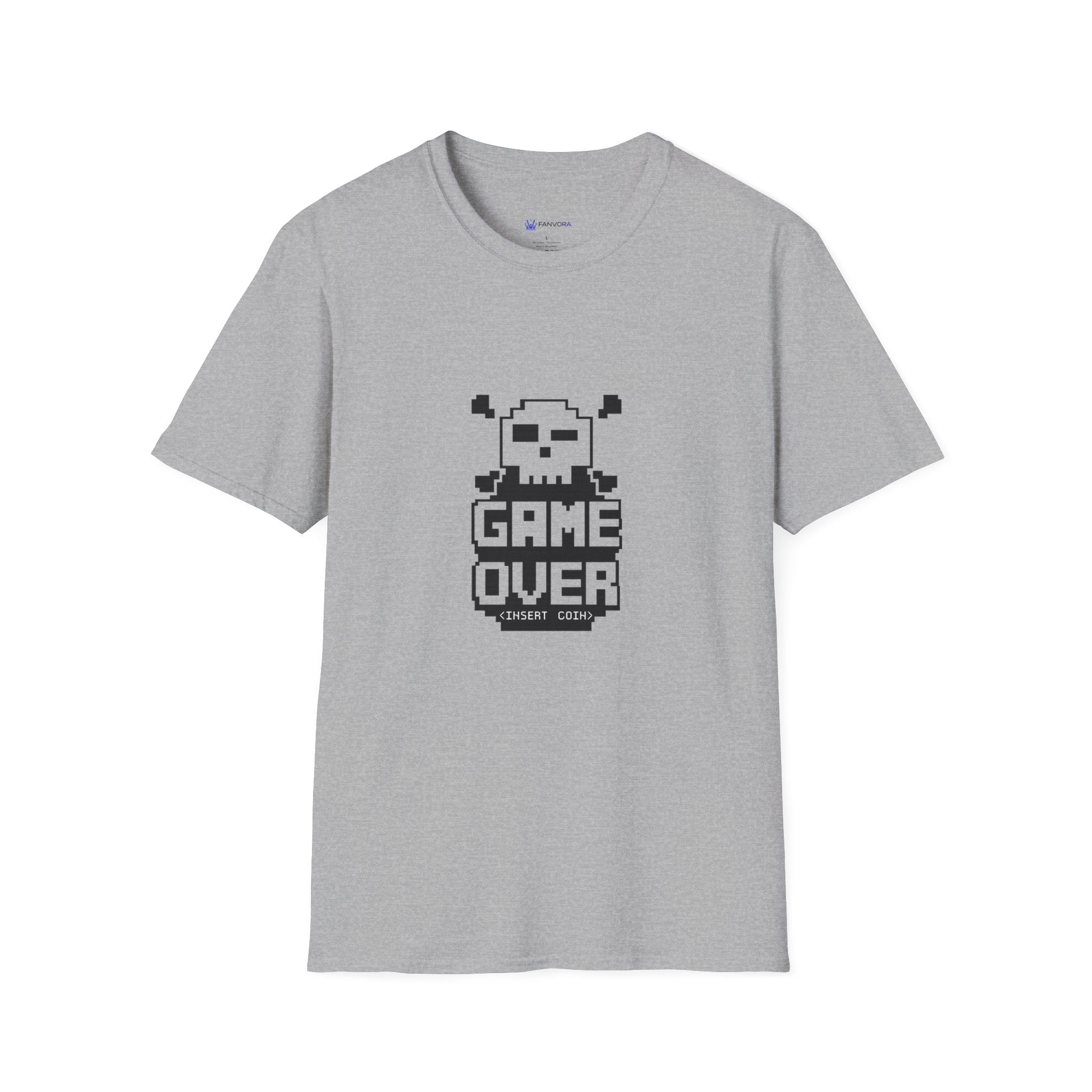 Game Over T-Shirt — Retro Pixel Skull Gamer Tee