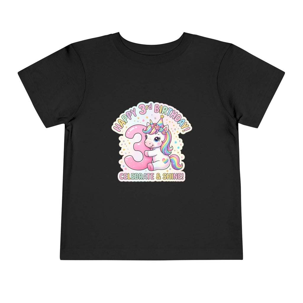 Toddler Unicorn 3rd Birthday Tee — "Happy 3rd Birthday!" Celebrate & Sparkle