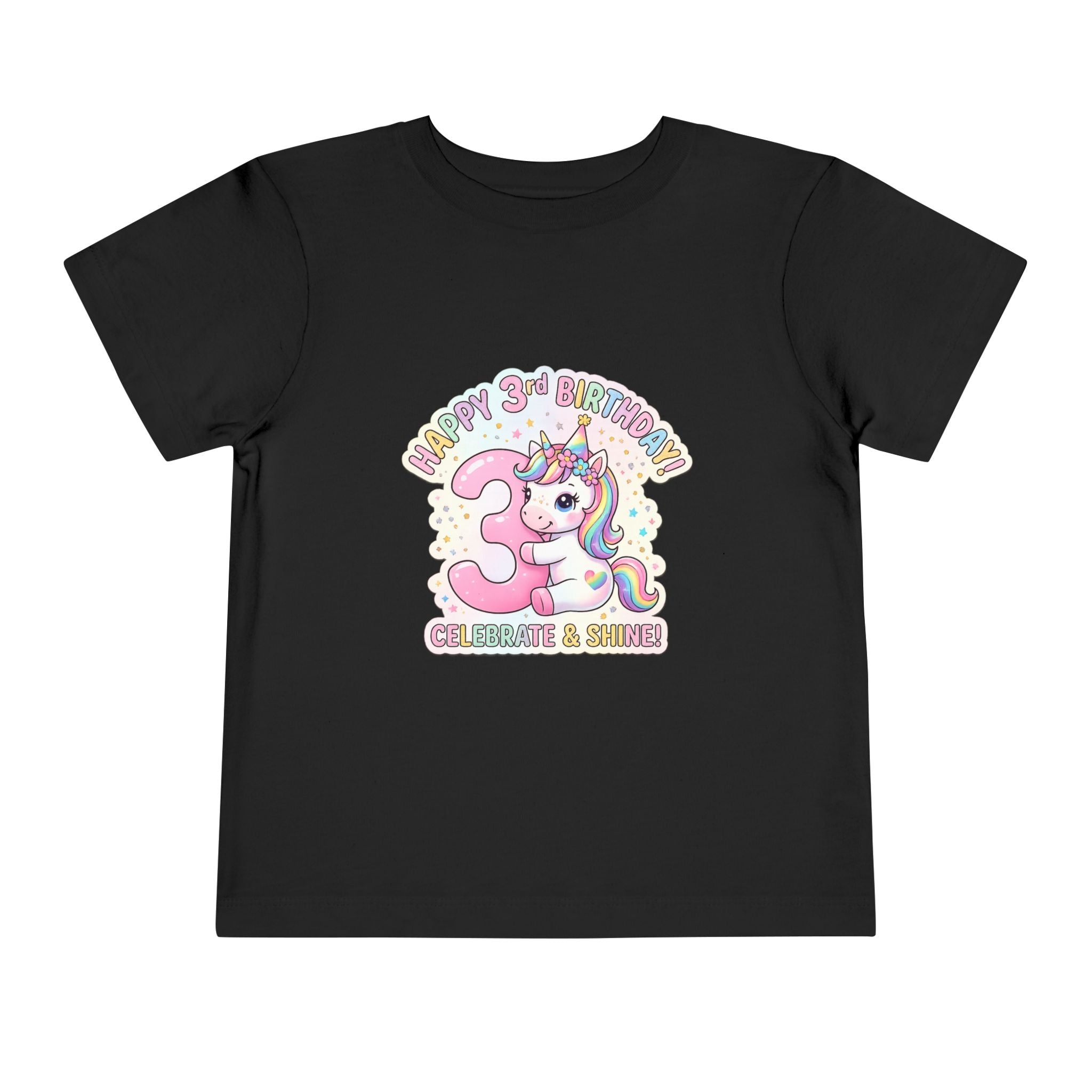 Toddler Unicorn 3rd Birthday Tee — "Happy 3rd Birthday!" Celebrate & Sparkle