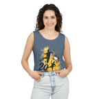 Soccer 2016 Player Silhouette Tank Top — Yellow Brushstroke Sports Vest.