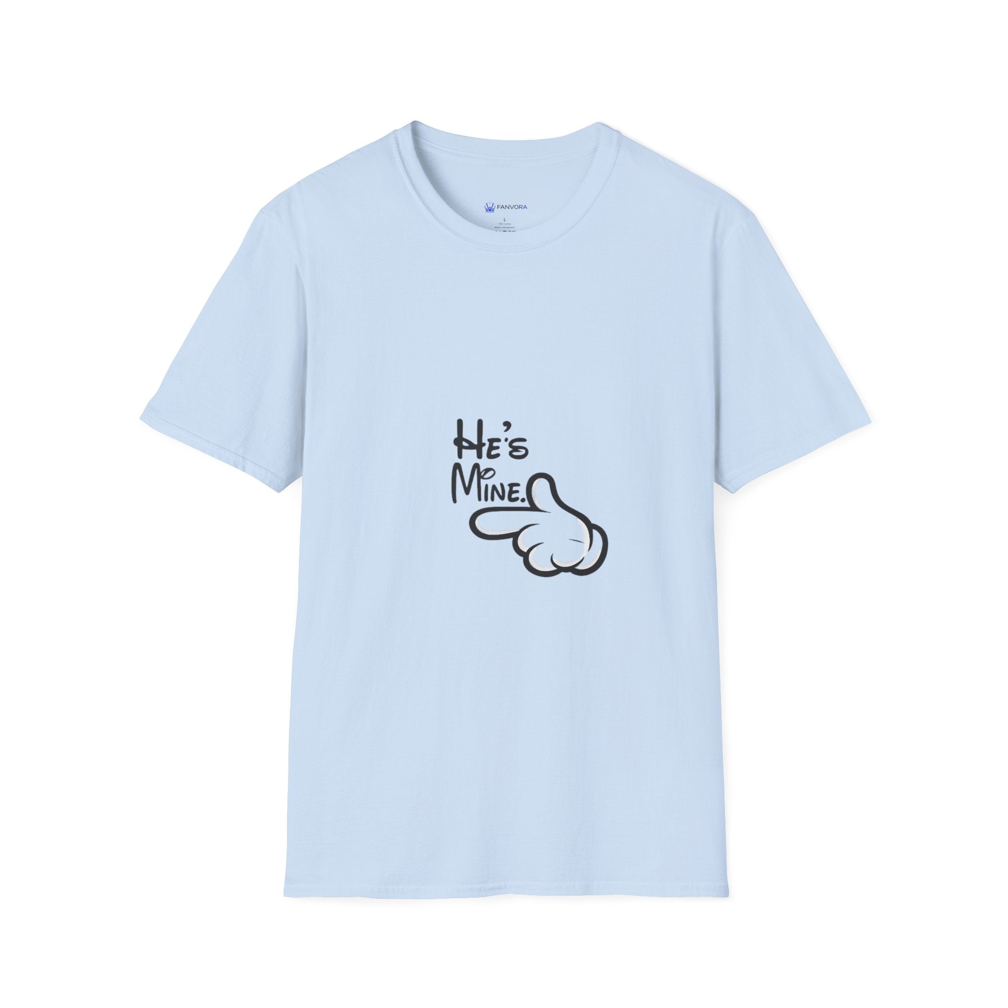 He’s Mine T-Shirt — Cute Couple Graphic Tee with Pointing Hand