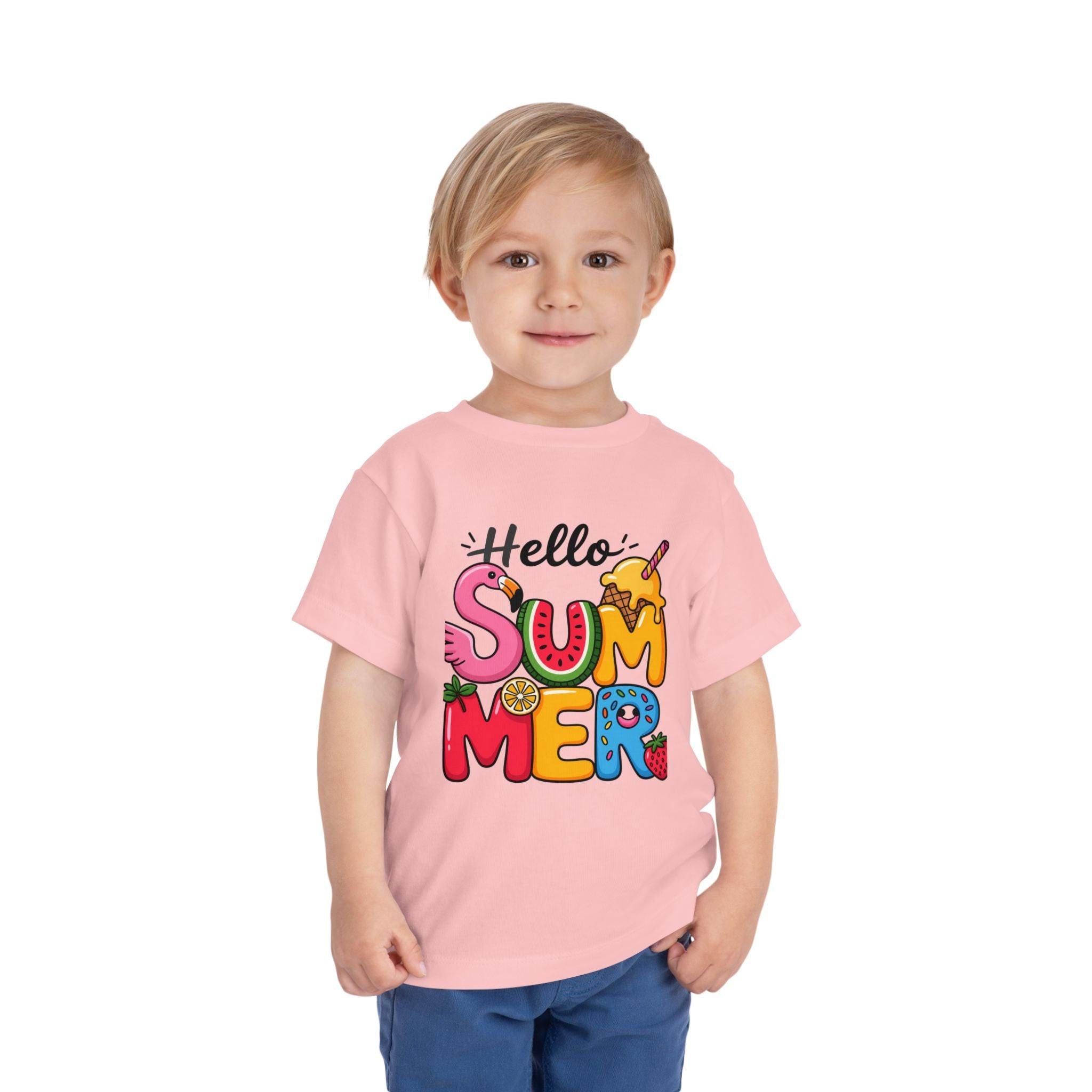 Hello Summer fruity typography Toddler Tee.