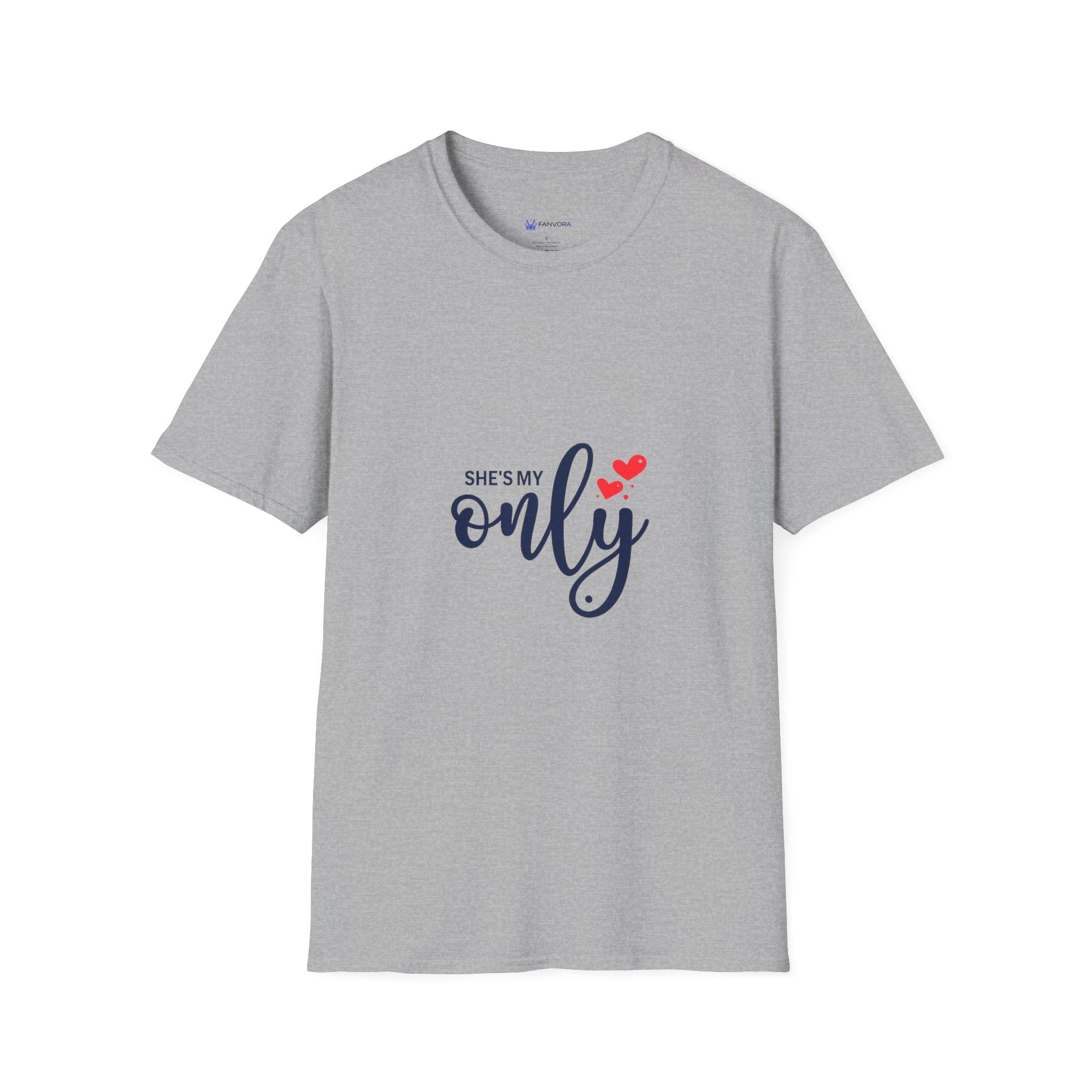 She's My Only T-Shirt — Romantic Couples Graphic Tee with Hearts