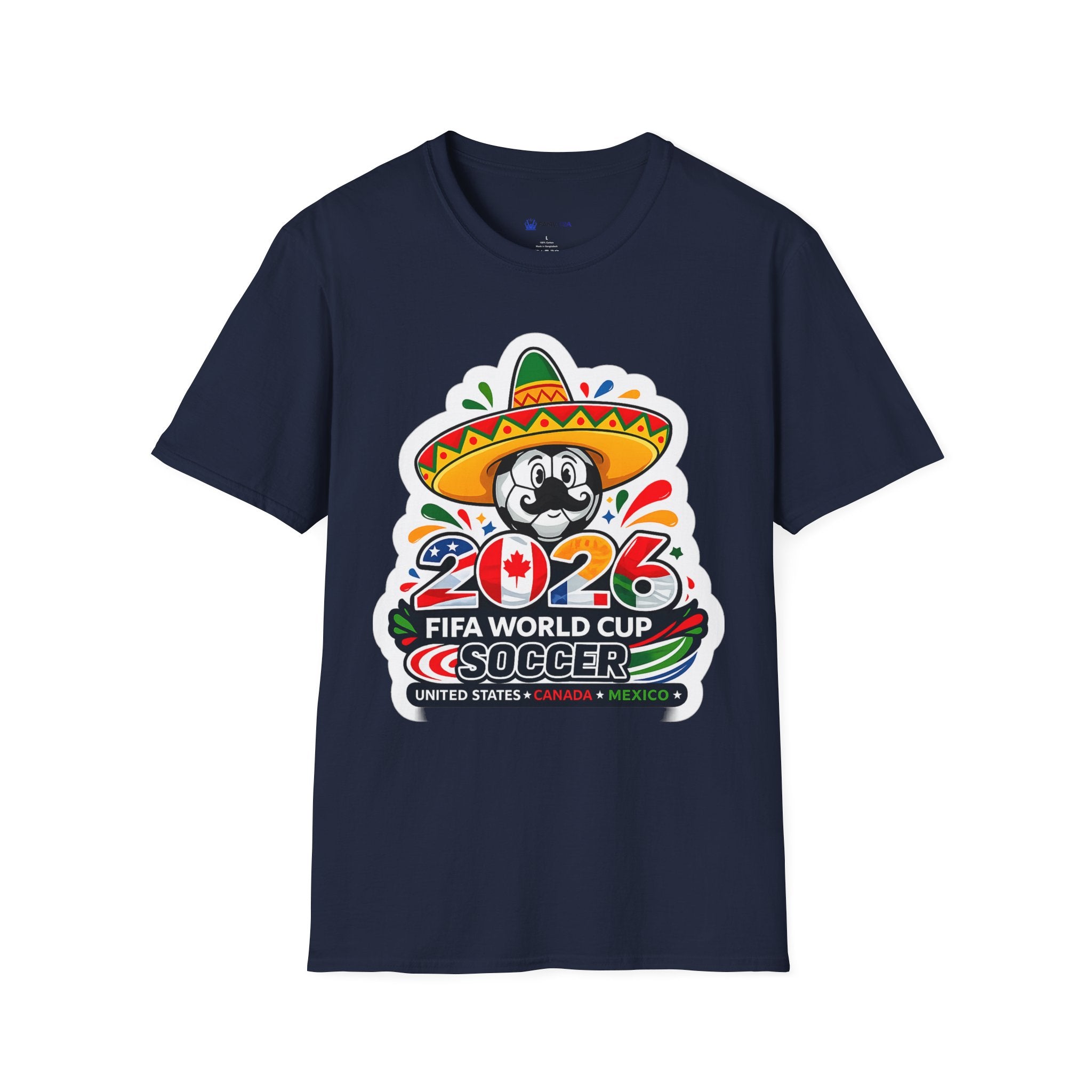 Soccer 2026 Soccer T-Shirt — Colorful Sombrero Mascot Design