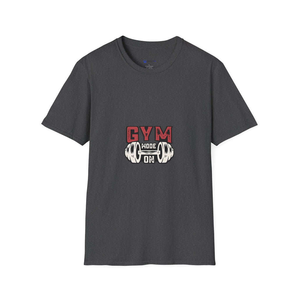 Gym Mode T-Shirt — Fitness Workout Tee with Dumbbell Graphic