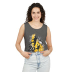 Soccer 2016 Player Silhouette Tank Top — Yellow Brushstroke Sports Vest.