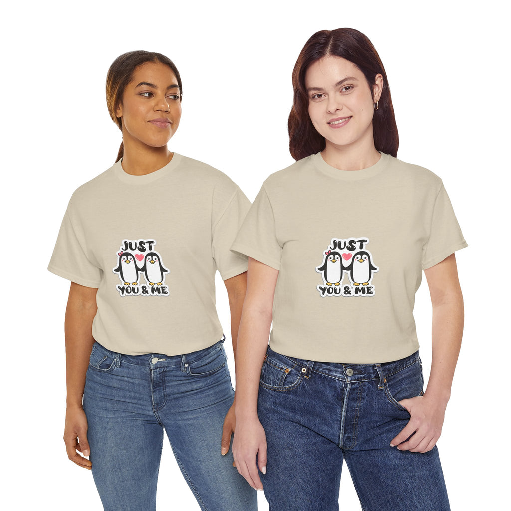Just You & Me Penguin Tee — Cute Couples Graphic T-Shirt