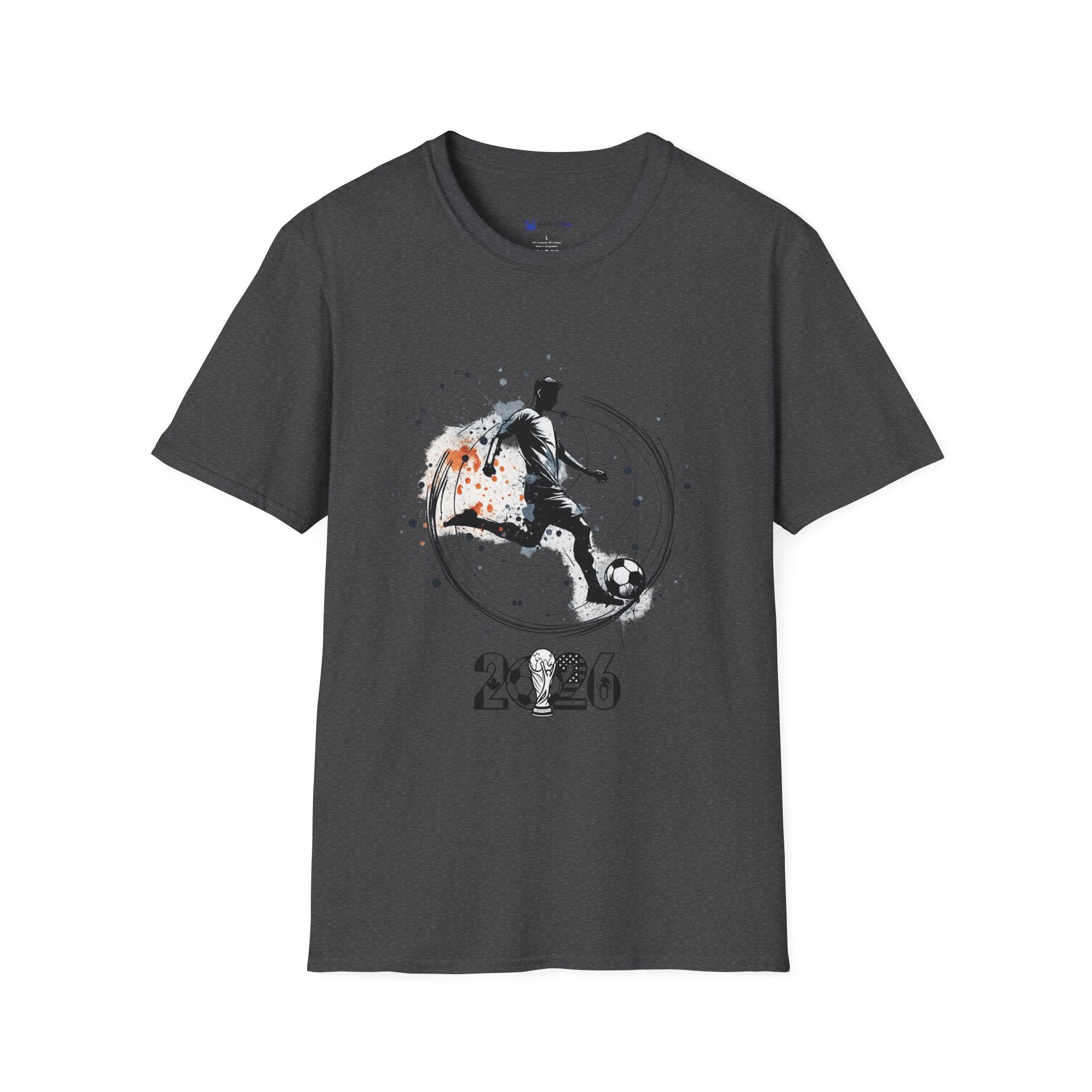Soccer Player Silhouette T‑Shirt — 2026 Grunge Football Design
