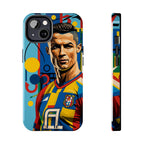 Portugal  legend Pop Art Tough Phone Case — Colorful Soccer Legend Protective Cover.