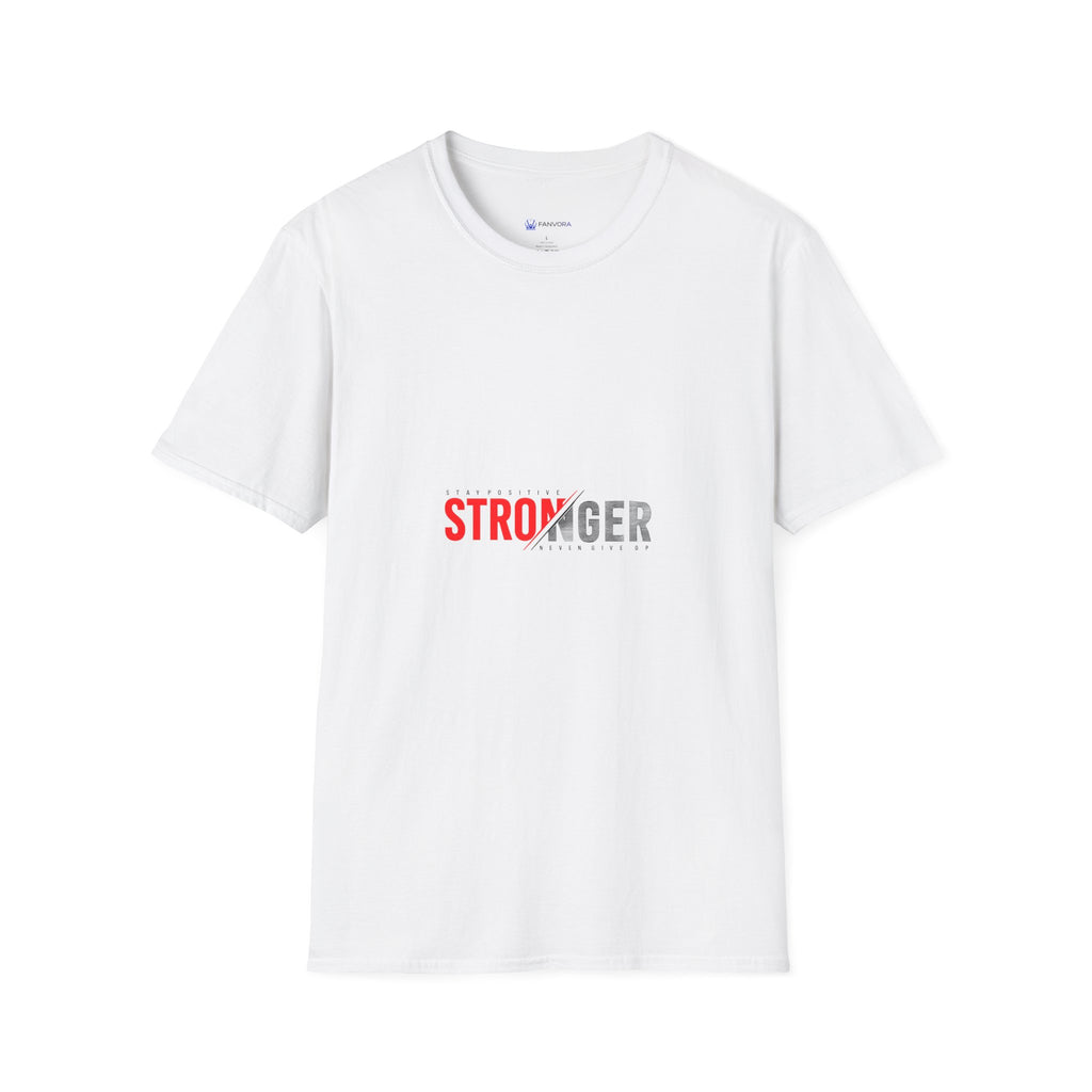 Stronger Split-Text Graphic T-Shirt — Inspirational 'STRONGER' Fitness Tee