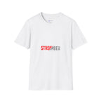 Stronger Split-Text Graphic T-Shirt — Inspirational 'STRONGER' Fitness Tee