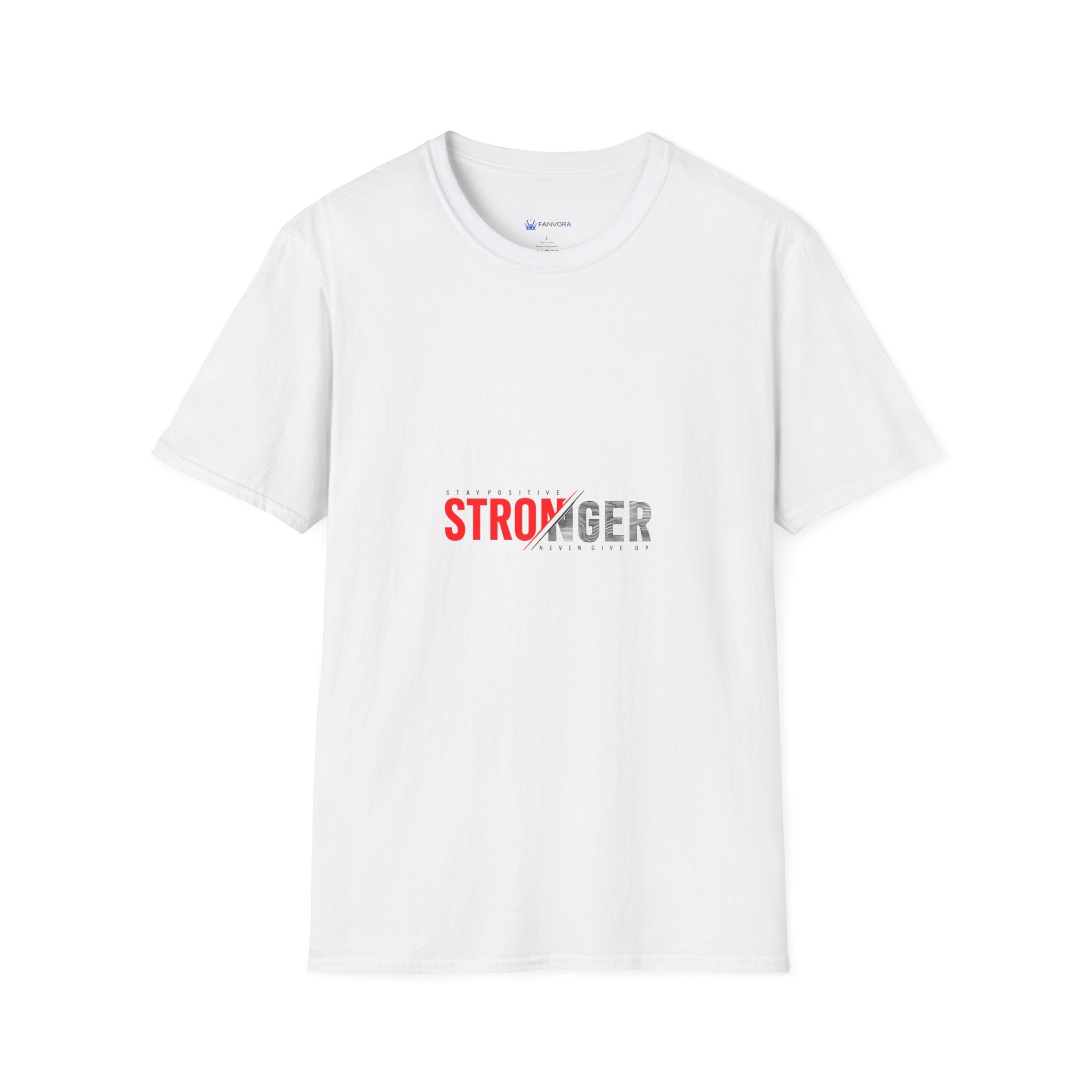 Stronger Split-Text Graphic T-Shirt — Inspirational 'STRONGER' Fitness Tee