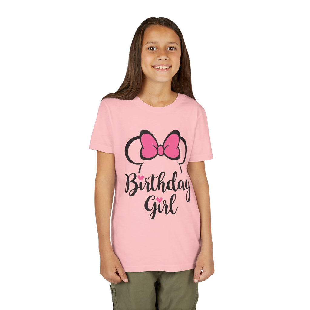 Birthday Girl Youth Tee — Pink Bow Party Shirt for Girls