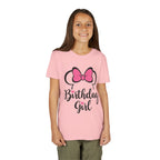 Birthday Girl Youth Tee — Pink Bow Party Shirt for Girls
