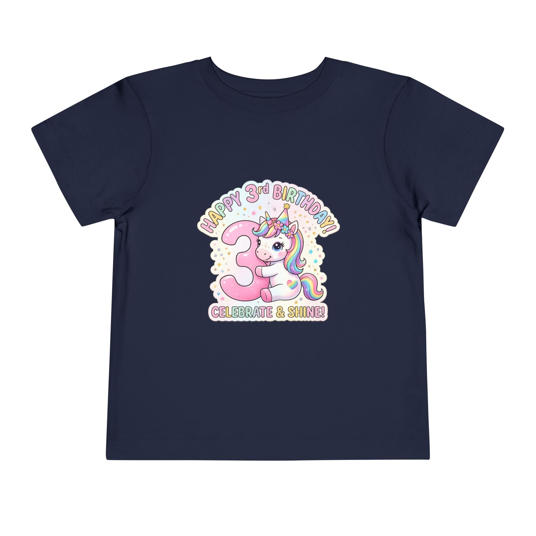Toddler Unicorn 3rd Birthday Tee — "Happy 3rd Birthday!" Celebrate & Sparkle