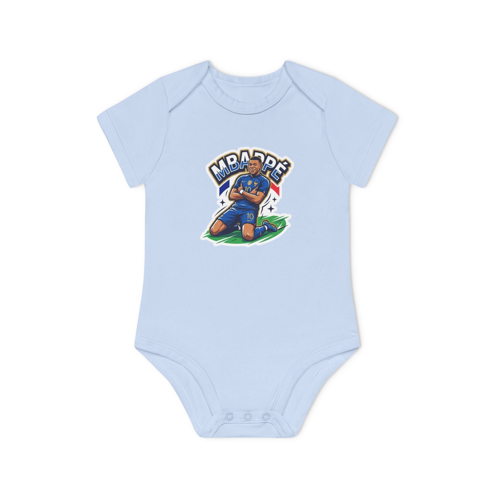 Baby Bodysuit - "France #10 Footballer Rising Star Fan Version" Future Soccer Player & Game Day Energy Organic Baby Onesie