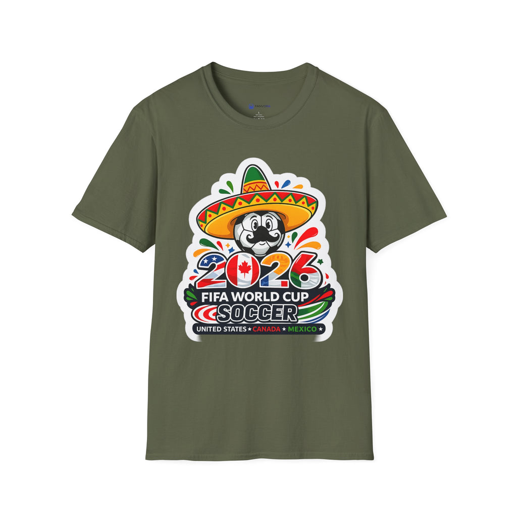 Soccer 2026 Soccer T-Shirt — Colorful Sombrero Mascot Design