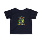 Happy 1st Birthday Infant Tee — Colorful Dino First Birthday Shirt