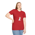 T-Shirt — Minimal Korean Finger Heart Design with 'I Love You' Pocket Graphic
