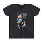 Youth Soccer Tee – Cute Cartoon Player "Ready to Score" Kids Jersey