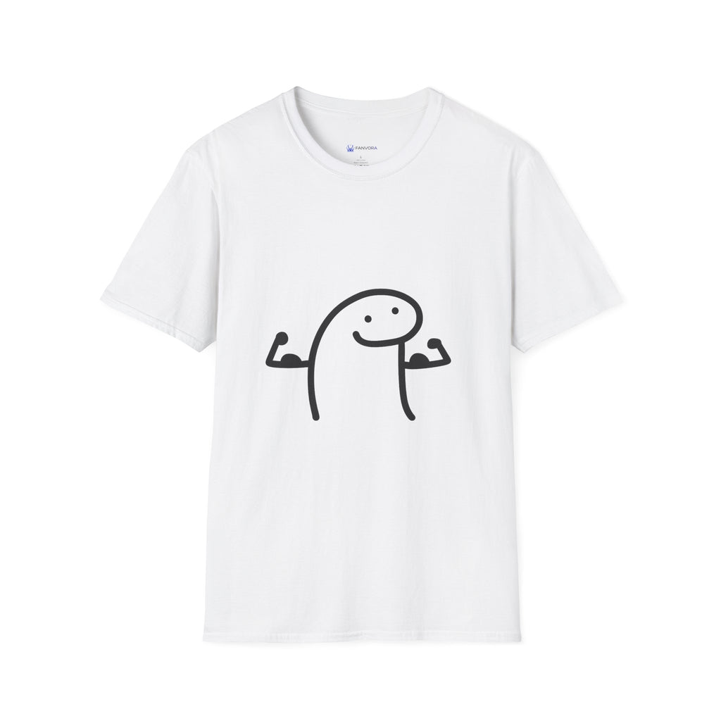 Minimalist Smiley Arms T‑Shirt — Cute Stick Figure Graphic Tee